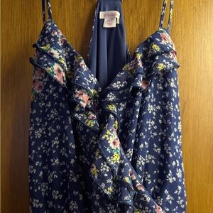 Xhilaration Floral Maxi Dress - Navy and Multicolor